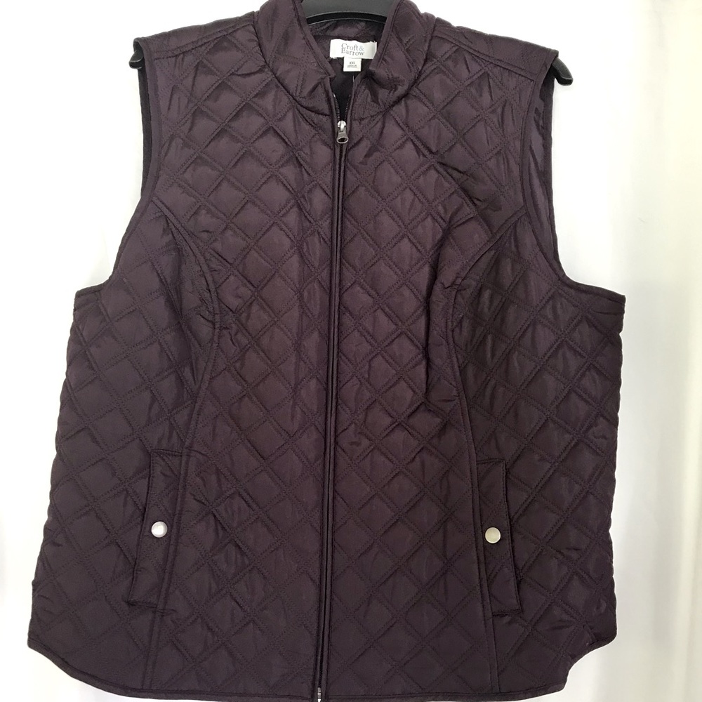 Croft & Barrow Quilted Vest, Plum, Sz XXL, New